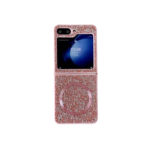 Coque Galaxy Z Flip4 TPU magnétique premium rose effet diamant
