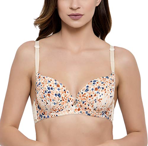 Image of Brachy Women's Poly Cotton Padded Wired Push-Up Bra (BCA FPW031 36A Beige Beige 36A)