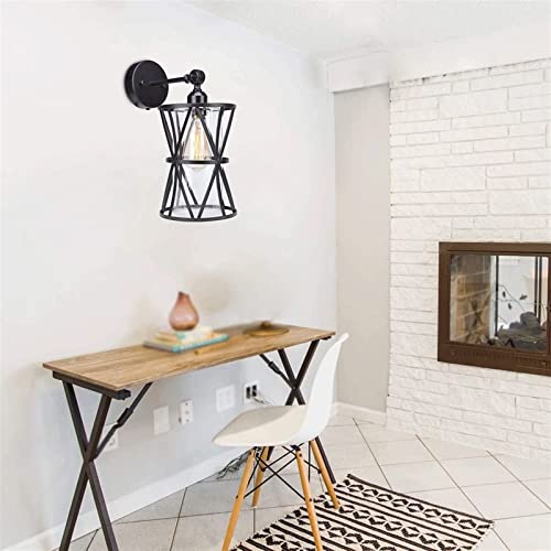 Applique murale industrielle orientable avec interrupteur intégré et prise