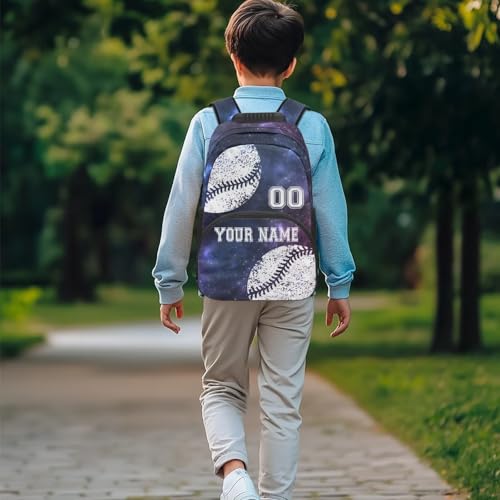 Forchrinse Boys Customized Baseball Backpacks Ages 8-10 Elementary School Bag Galaxy 17 Inch Bookbags Large Capacity Camping Book Bag Back to School Supplies3