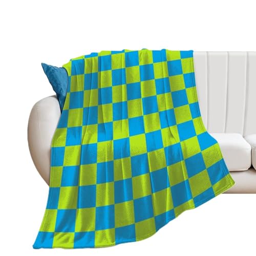 Couverture en peluche de qualité supérieure plaid écossais vert et turquoise doux - 2