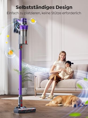 SMOTURE SMOTURE Akku Staubsauger 50.000 Pa 65 Min Laufzeit mit Mini-Turbinendüse, Anti-Tangle-Staubsauger Kabellos mit Touchscreen & Automodus für Tierhaare/Teppiche/Hartböden/Auto, VAC02–Verbesserte Version - Detailansicht 8 | Tages Deals