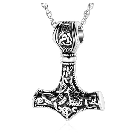 Martillo Thor Collar Vikingo Nórdico de Acero Inoxidable - Colgante Robusto para Hombre
