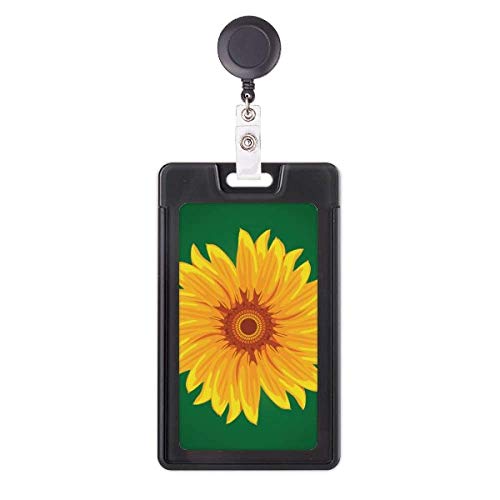 Porte-badge rétractable jaune enrouleur de badge tournesol pour carte d'accès