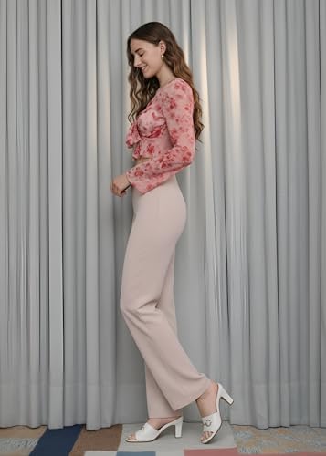 Image of Stylish Straight Fit Trouser for Women Trendy High Waist Trousers for Casual Wear
