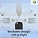 3 Piece Super Easy Grip Flatware Set - Bendable Built Up Utensils - Fork, Knife, and Spoon (Standard) - Black