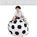 Lukeight Soccer Stuffed Animal Storage Bean Bag Chair Cover - Premium Canvas Organizer with YKK Zipper Holds 80+ Plush Toys, Washable Kids Room Decor (No Filling, X-Large)
