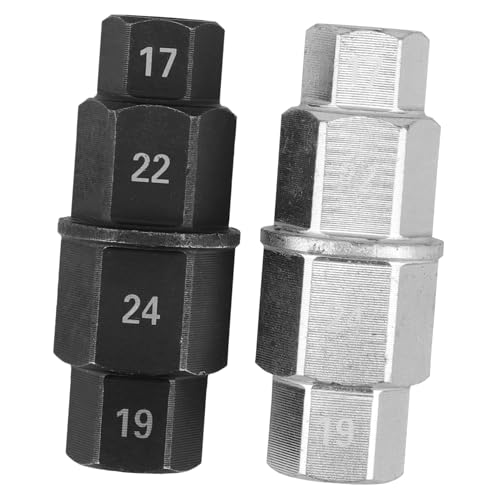 Ciieeo 2pcs Disassembly Sleeve Front Wheel Spindle Tool Front Wheel Spindle Removal Socket Axle Removal Tool Front Wheel Tool Kit Motorcycle Axle Tool Spindle Socket Tool 45 Steel