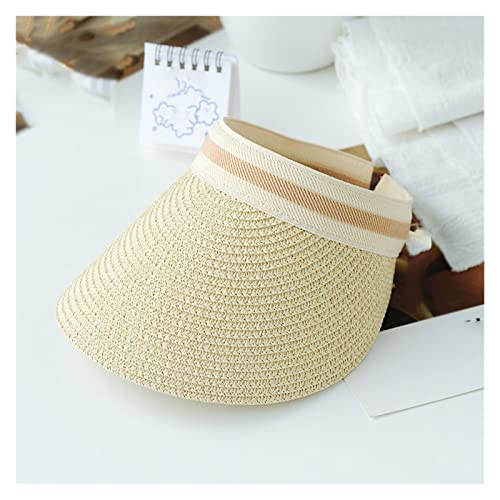 Chapeau de soleil pliable femmes extérieur plage été chapeau à main gris clair casual