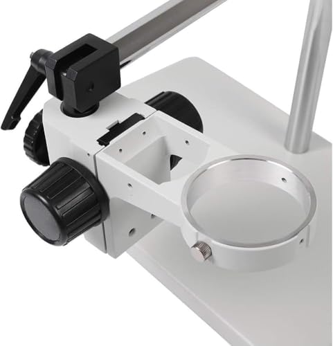 Stojak na mikroskop stereo z uchwytem obrotowym o 360 stopni, ostrość 76 mm do mikroskopów lornetki i trójokularu, idealny do użytku laboratoryjnego i warsztatowego