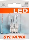 SYLVANIA - 194 T10 W5W LED White Mini Bulb - Bright LED Bulb, Ideal for Interior Lighting - Map, Dome, Cargo and License Plate (Contains 2 Bulbs)
