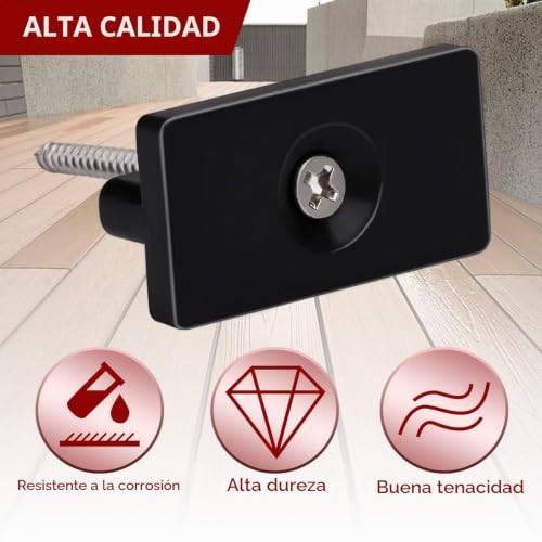 Miniatura 4 de Clips De Wpc Fijación Oculta Con Tornillos 100 Pcs Clips De Cubierta Compuestos Plástico Fijación Oculta Con Clip En T Para Suelos Wpc Bpc Negro 100