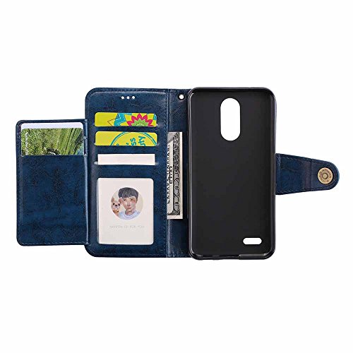 Capa K10 2017, Dfly-US Retro Slim Couro PU Estilo Página Integrado 5 compartimentos para cartões Clá