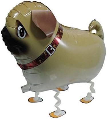 Walking Pug Helium Balloon Birthday Kids Party Toy, Set of 3