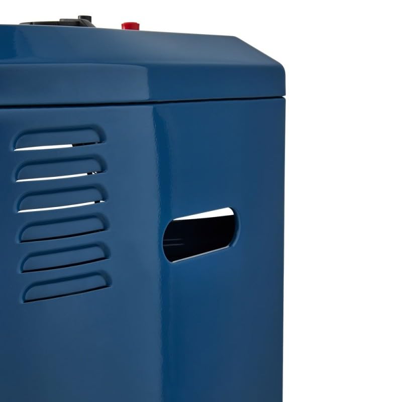 FAVEX - Chauffage d'appoint à gaz Volga Bleu émaillé - Prêt à l'emploi livré avec tuyau et détendeur - Infrableu effet feu de cheminée - 6 puissances de chauffe Thermostat - Jusqu'à 40 m²