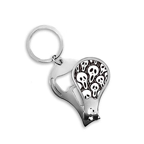 DIYthinker - Skull Tiling Pattern Halloween Fingernail Clipper Cutter Opener Key Chain Scissor