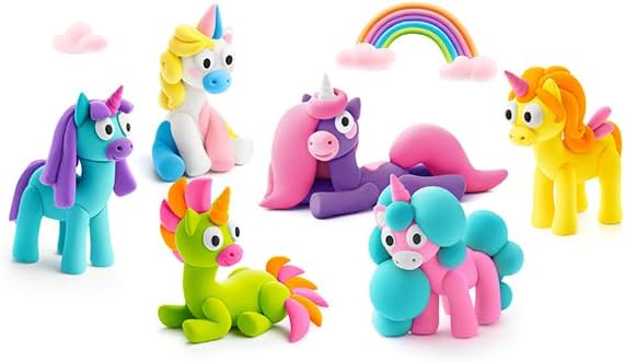 Fat Brain Toys Hey Clay Unicorns, Air Dry Clay Kit with Interactive App for Kids & Tweens, Modeling Clay and Crafts Set for Kids Ages 5 to 11