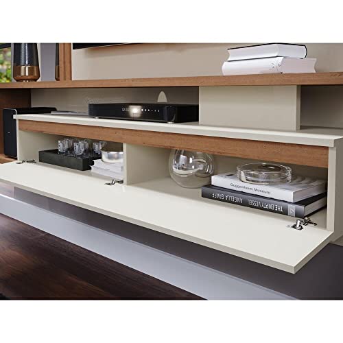 Painel Para Tv até 60 Polegadas 100% Mdf Branco Off White Savana 180cm Treviso Permobili Móveis Sala