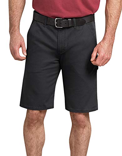 Dickies Men's Tough Max Duck Carpenter Short Work Utility, Stonewashed Black, 40