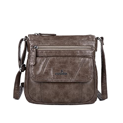 Image of Angelkiss Small Womens Crossbody Bag Leather Shoulder Purse for Women Hobo Bag with Adjustable Shoulder Strap