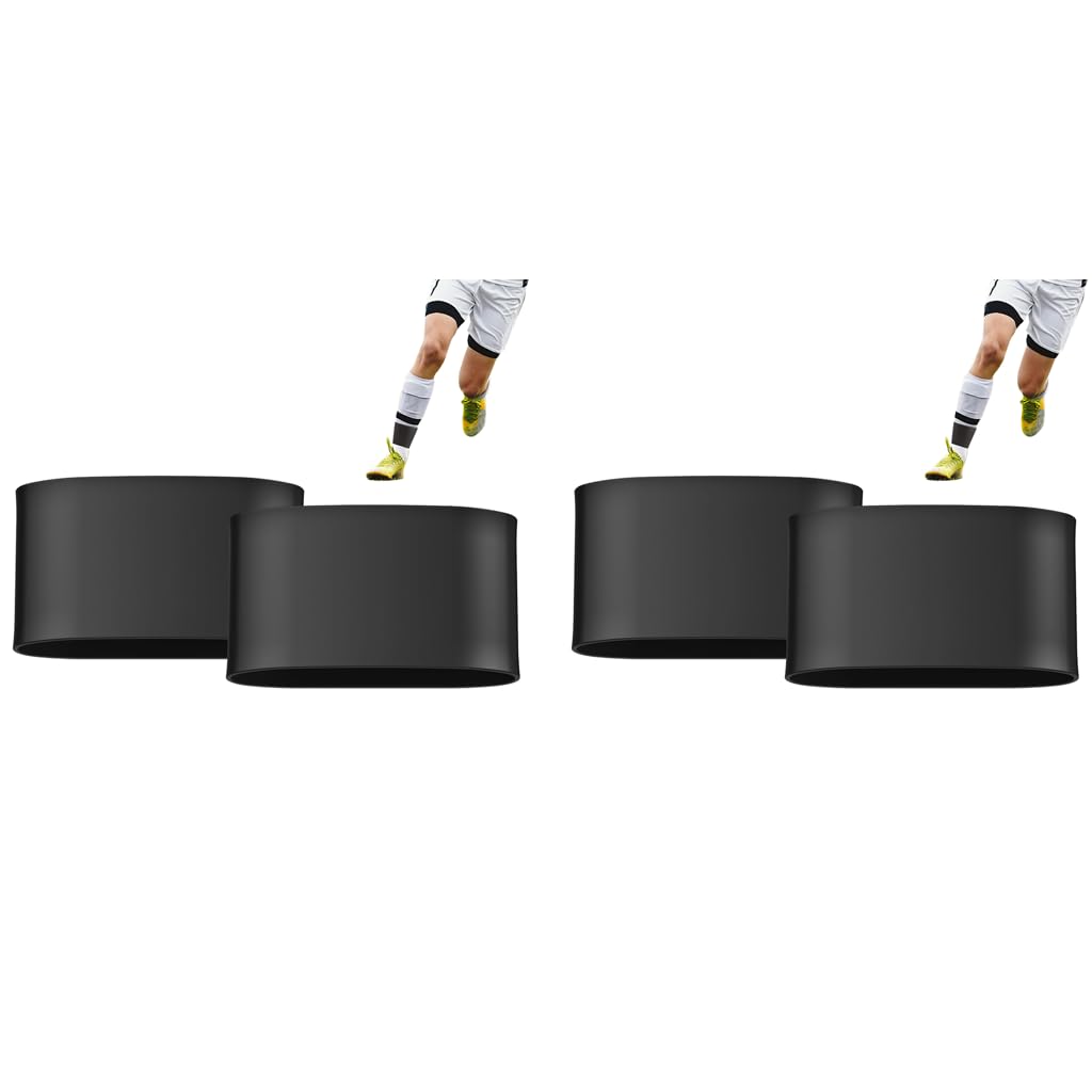 PROBEROS® One Pair Silicone Shin Guard Straps Ankle Support Bands Anti-Slip Fixer for Training Stretchy 60mm Diameter Sport Multi Use Loop for Teens Kids Size S 2PCS