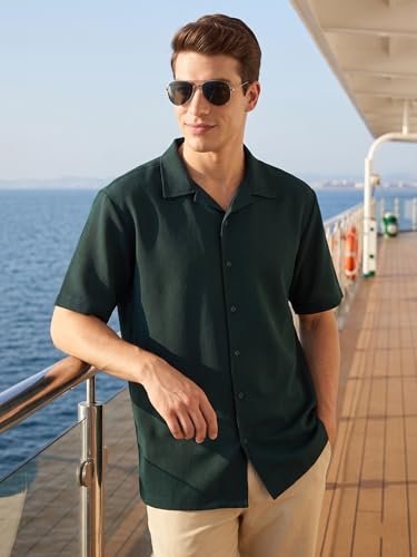 Image of Thomas Scott Men Premium Oversize Fit Casual Shirt | Short Sleeves | Camp Collar | Thai Crepe Polyester Fabric