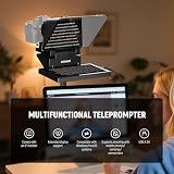 NEEWER Teleprompter 2 w 1, 27.9 cm, z monitorem, obsługuje lustrzane odbicie ekranu, przenośny podpowiedź do aparatu, telefonu komórkowego, kamery internetowej, systemu Windows, MacOS, do konferencji