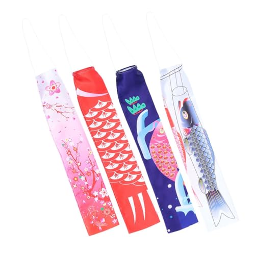 Banderas de carpa japonesas de seda pack de 4 decoraciones para jardín 2