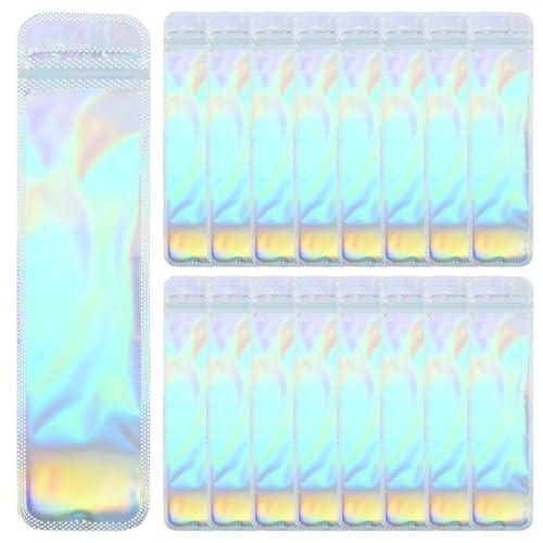 Holographic Pen Bag 100pcs Slim Clear Glassine Bags Jewelry Foil Zip-lock Pouch Resealable Cellophane s Sealing Cello gies Pen Pp Small Candy
