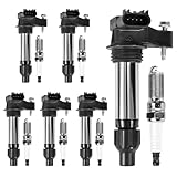 Ignition Coil and Iridium Spark Plugs Compatible with Chevy Impala Malibu Equinox Traverse Colorado & GMC...