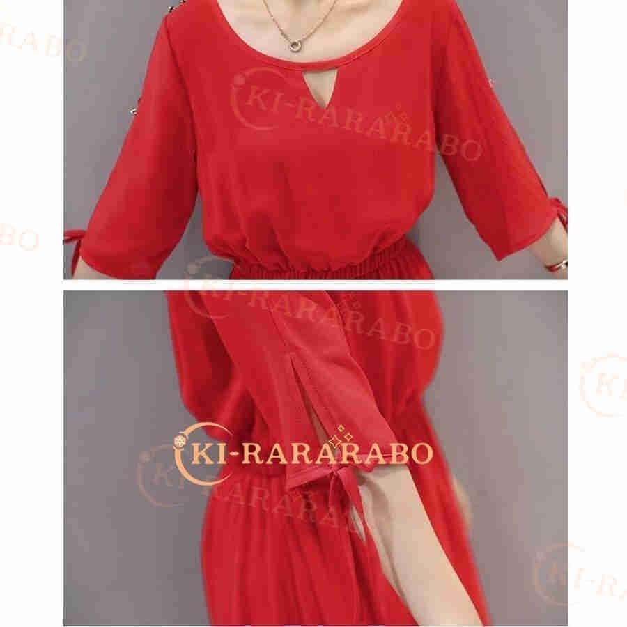 マキシ丈ワンピース レディース きれいめ 春夏秋 結婚式ワンピース ロング丈 袖ありワンピース カジュアル パーティードレス 韓国風