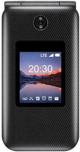 ZTE Cymbal 2 flip phone, open, showing the internal screen and keypad.