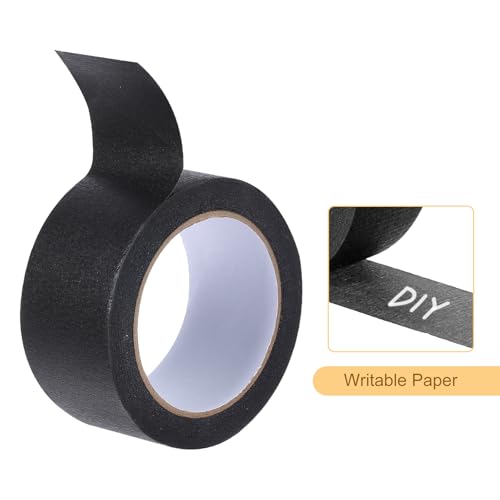 Image of Masking Tape Black Painters Tape Paper Tape [for Crafts DIY Walls Painting Packing Automotive Home Decoration Teaching]-33 Yards(4 Size) /4 Rolls