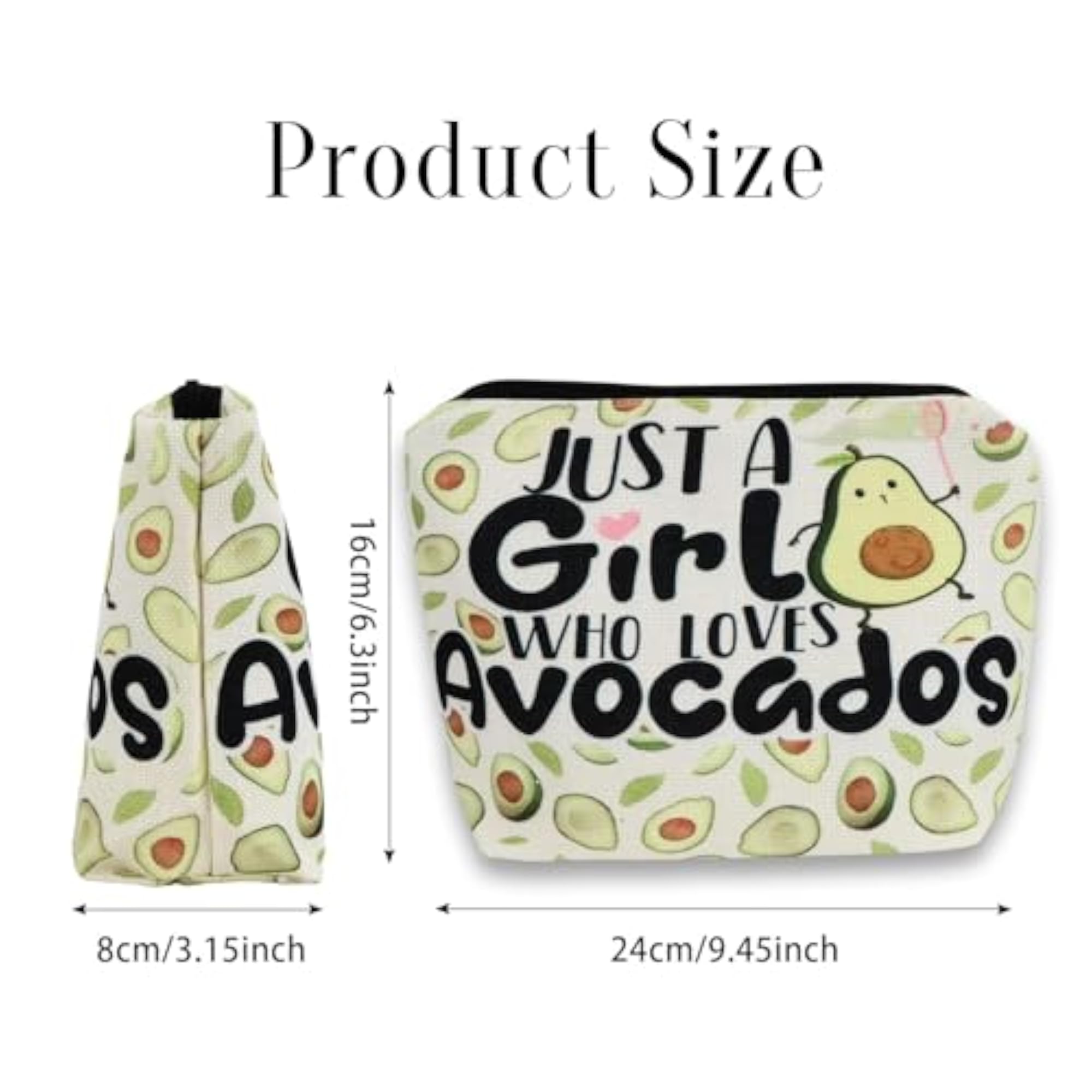 2pc Avocado Lovers Makeup Bags, Fun & Durable