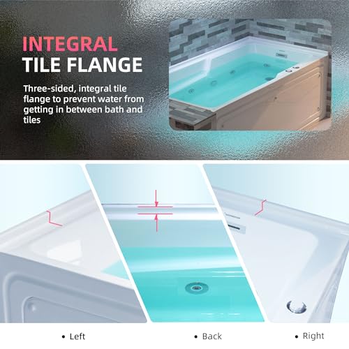 Woodbridge BS6030-R 60 Inch Alcove Acrylic Rectangular Whirlpool Heated Jetted Tub In White thumb #8