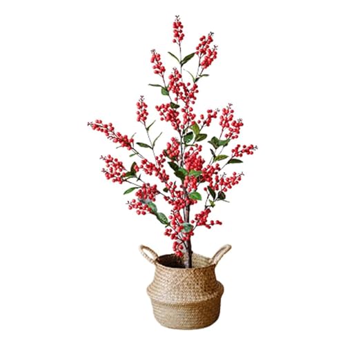 HCZKIUJY Albero artificiale Alto 108 cm, piante artificiali, pianta Finta con cestino di alghe intrecciate, Albero finto, decorazione per interni ed esterni, pianta Finta