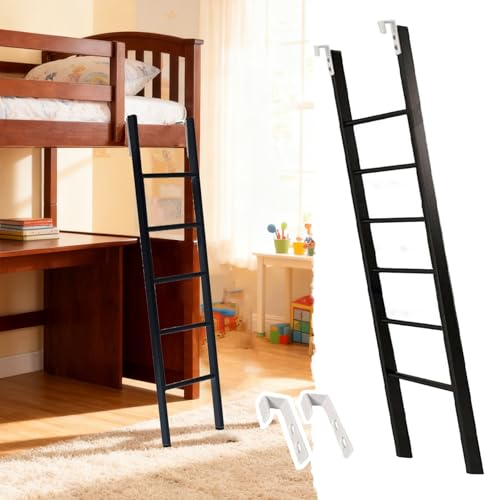 ベッド 階段 黒の短い金属製ツイン二段ベッド用はしご、 120cm、135cm、140cm、145cm、150cm、160cm、165cm、170cm、180cm RVベッド用二段ベッド用はしご(トラベルトレーラー用)、 安全屋根裏階段(175cm/69"