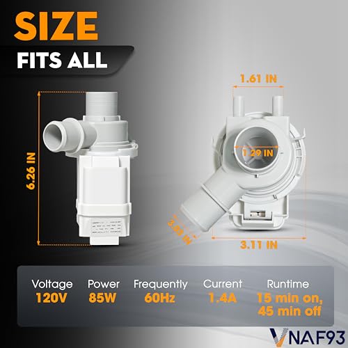 4681EA1007A DP040-012 Drain Pump Replacement for LG Kenmore, Replaces 5859EA1004F 5859EA1004P WH23X10020, Fits WT1101CW WT1201CV 79631513210 by VNAF93 - Used condition - Image 3