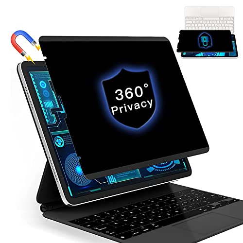 Image of Magnetic 360 Privacy Screen Protector for iPad Pro 12.9 M2 M1 2021-2018 | Compatble with iPad Pro 12.9 6th /5th /4th /3rd Gen,Removable iPad Pro Anti Glare Anti-Spy Screen Filter[4 Way Privacy Filter]