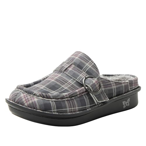 Image of Alegria Women's Brigid Leather Moc Toe Open Back Clog with Heel Cup