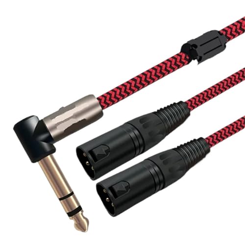 Câble mixeur 6.35 mm mâle vers 2 XLR mâles pour amplificateur et haut-parleur