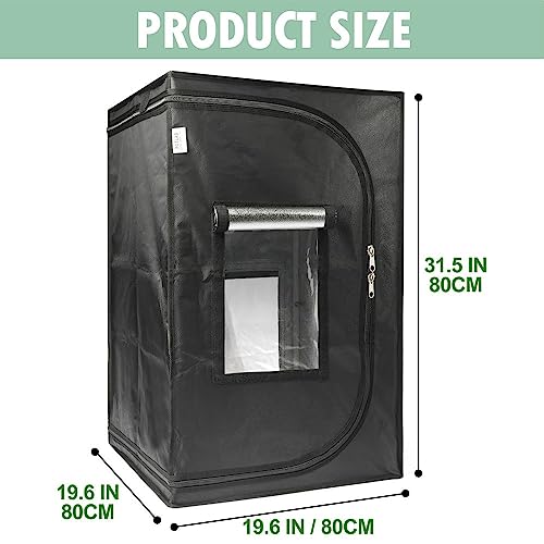 Potlab Small Grow Tent For Seedlings Cloning Plants Enclosure For Resin 3D Printer Size: 19.6"X19.6"X31.5" #TOP2