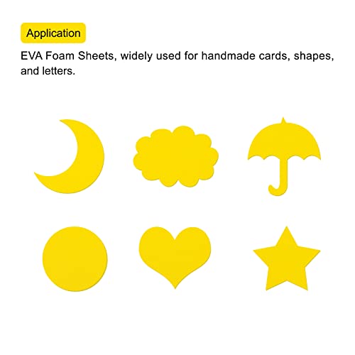 Image of uxcell EVA Foam Sheets Yellow 12 Inch x 9 Inch 2mm Thickness for Crafts DIY Pack of 30