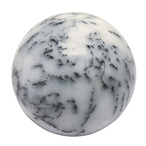 Image of Certified Dendrite Opal Crystal Ball for Meditation - Premium Crystal Vastu Items for Home and Feng Shui Items for Good Luck - Ideal for Pooja Supplies and Spiritual Practices (1.5 inch Inch)