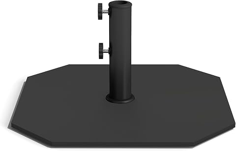 Helios&Hestia 40lbs Square Heavy Duty Outdoor Patio Umbrella Base, Steel Plate S