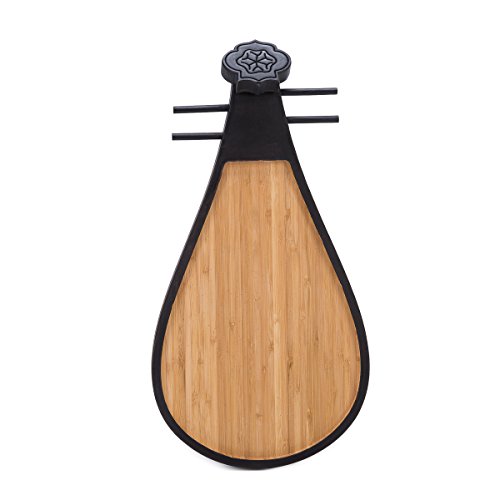 THY COLLECTIBLES Unique Pipa Sashimi Sushi Bamboo Serving Plate - Elegant Chinese Japanese Lute Style Tableware Bamboo Sushi Board