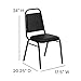 Flash Furniture 4 Pack Hercules Series Trapezoidal Back Stacking Banquet Chair, Set of 4, Black Vinyl/Black Frame