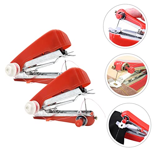 STOBOK 2 Stuks Mini-Naaimachine Draadloze Naaimachine Naaimachine Voor Beginners Naaibenodigdheden Snelle Naaimachine Ambachten Handleiding Kleine Naaimachine Reizen Metaal Huishouden - Image 5