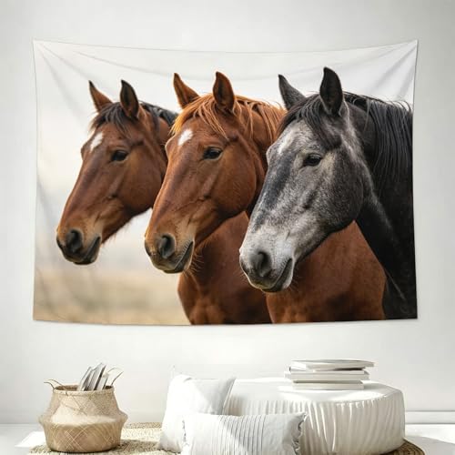 Tapisserie Murale Cheval 130x150 cm 3D Imprimé Tenture Murale Tissu Chevaux Tapisserie Murales Decoration Tapis Mural pour Maison Salon Chambre Dortoir...