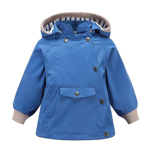 Veste chaude bébé garçon et fille manteau bleu à capuche 8-9 ans